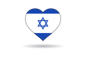Love of Israel Heart Shape flag