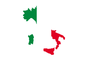 Italy Map with Flag flag