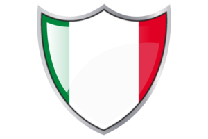 Shield with Flag of Italy flag