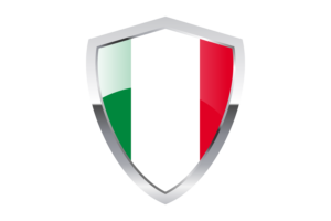 Italy Flag with Pointed Triangular Shield flag