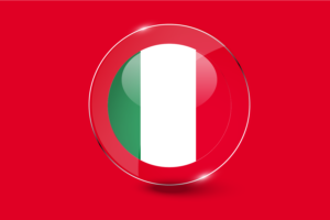 Italy Flag Glossy Round Button flag
