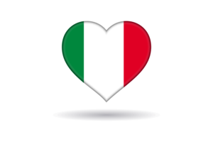 Love of Italy Heart Shape flag