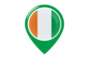 Ivory Coast Flag Map Pin Icon flag