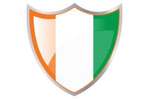 Shield with Flag of Ivory Coast flag