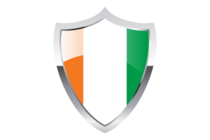 Ivory Coast Flag with Medieval Heater Shield flag