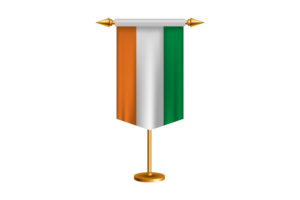 Ivory Coast Flag Illustration with Stand flag