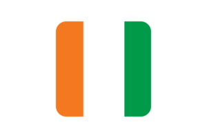Ivory Coast Flag Square Rounded Shape flag