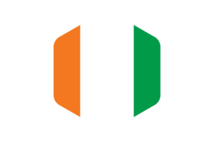 Ivory Coast Flag Rounded Hexagon Shape flag