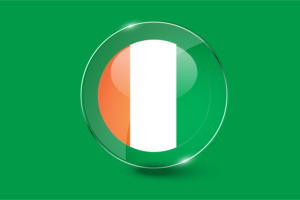 Ivory Coast Flag Glossy Round Button flag