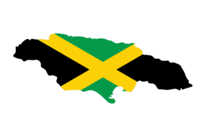 Jamaica Map with Flag flag