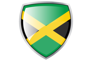 Jamaica Flag Couche Heraldic Shield flag