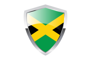 Jamaica Flag with Pointed Triangular Shield flag