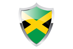 Jamaica Flag with Medieval Heater Shield flag