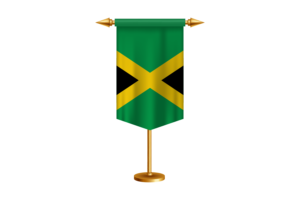 Jamaica Flag Illustration with Stand flag