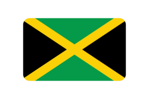 Jamaica Flag Triangle Rounded Shape flag