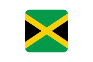 Jamaica Flag Square Rounded Shape flag