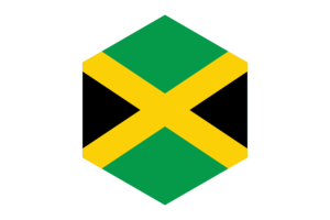 Jamaica Flag Hexagon Shape flag