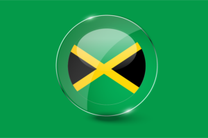 Jamaica Flag Glossy Round Button flag