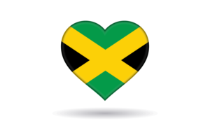 Love of Jamaica Heart Shape flag