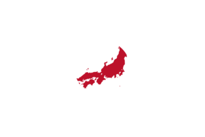 Japan Map with Flag flag