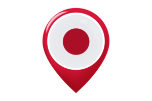 Japan Flag Map Pin Icon flag