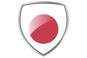 Japan Flag Couche Heraldic Shield flag