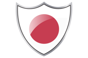 Shield with Flag of Japan flag