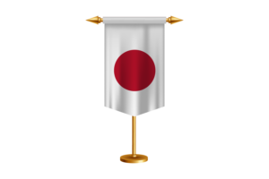 Japan Flag Illustration with Stand flag