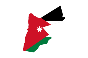 Jordan Map with Flag flag
