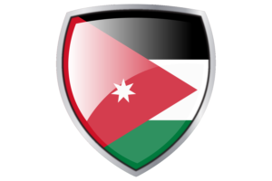 Jordan Flag Couche Heraldic Shield flag