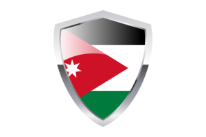 Jordan Flag with Pointed Triangular Shield flag