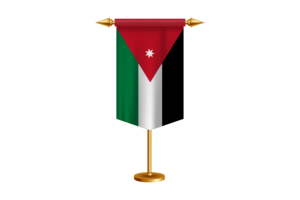 Jordan Flag Illustration with Stand flag