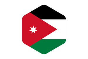 Jordan Flag Rounded Hexagon Shape flag