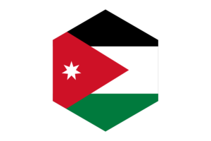 Jordan Flag Hexagon Shape flag