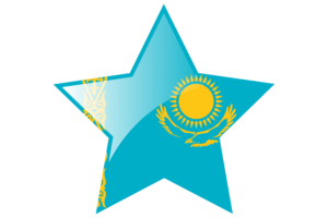 Kazakhstan Flag Star Icon flag