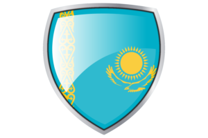 Kazakhstan Flag Couche Heraldic Shield flag