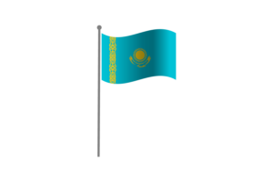 Waving Flag of Kazakhstan flag