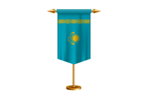 Kazakhstan Flag Illustration with Stand flag