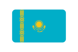 Kazakhstan Flag Triangle Rounded Shape flag