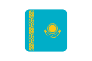 Kazakhstan Flag Square Rounded Shape flag