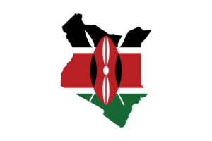 Kenya Map with Flag flag