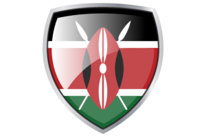 Kenya Flag Couche Heraldic Shield flag