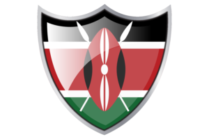 Shield with Flag of Kenya flag