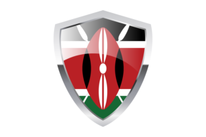 Kenya Flag with Pointed Triangular Shield flag