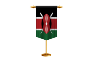 Kenya Flag Illustration with Stand flag