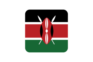 Kenya Flag Square Rounded Shape flag