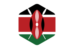 Kenya Flag Rounded Hexagon Shape flag