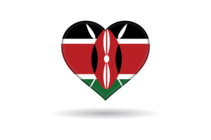 Love of Kenya Heart Shape flag