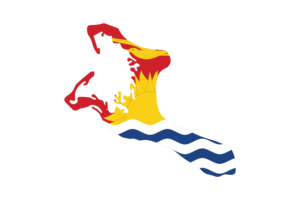 Kiribati Map with Flag flag