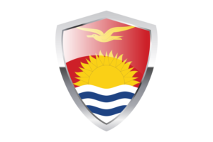 Kiribati Flag with Pointed Triangular Shield flag